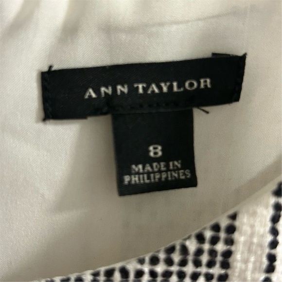 Ann Taylor Women's Size 8 Black & White Striped Shift Dress Knee Length Lined - Picture 4 of 8